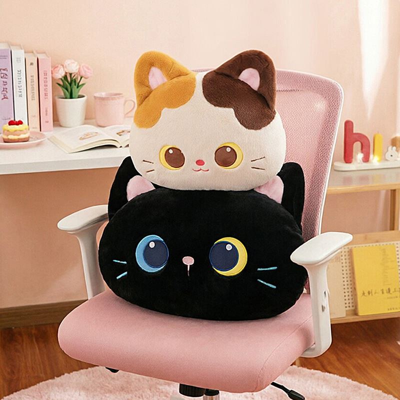 Carino E Adorabile Tri-Cuscino Gatto De Colore E Gatto Nero E Giocattolo Peluche